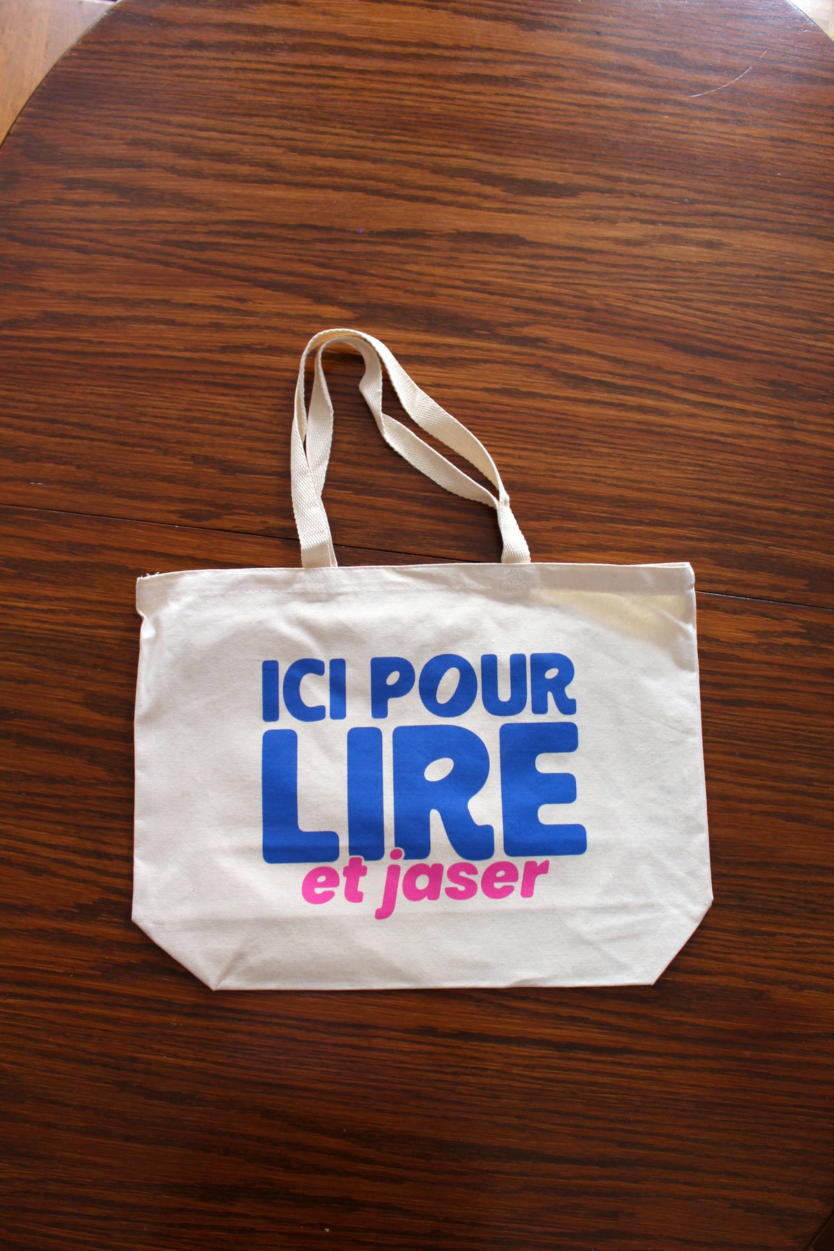 Tote bag Ici pour lire et jaser